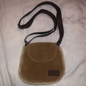 UGG Tan Suede/Sherpa Crossbody Bag